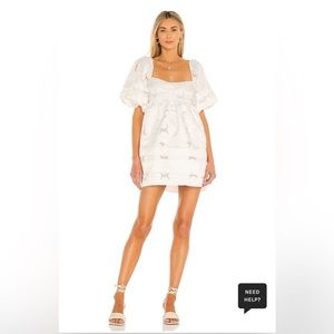 For Love & Lemons Evelyn Babydoll Dress in Ivory